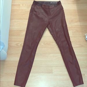 Blank NYC Maroon Leather Pants